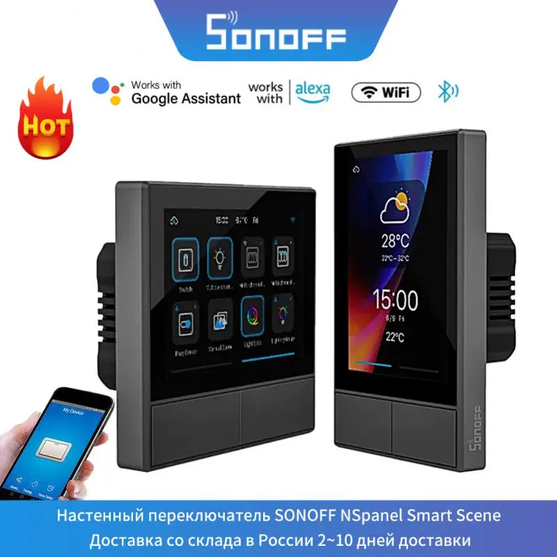 Sonoff Nspanel Smart Scena Parete Wifi Interruttore Us/Eu Termostato Interruttore Ewelink Controllo Per Alexa Google Home Yandex Alice