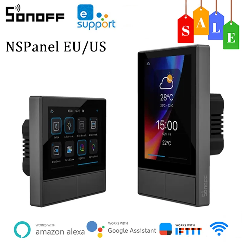 Sonoff Nspanel Smart Scene Switch Eu/ Us Wifi Smart Thermostat All-In-One Control Hmi Wall Panel Supporto Alexa Alice Google Home