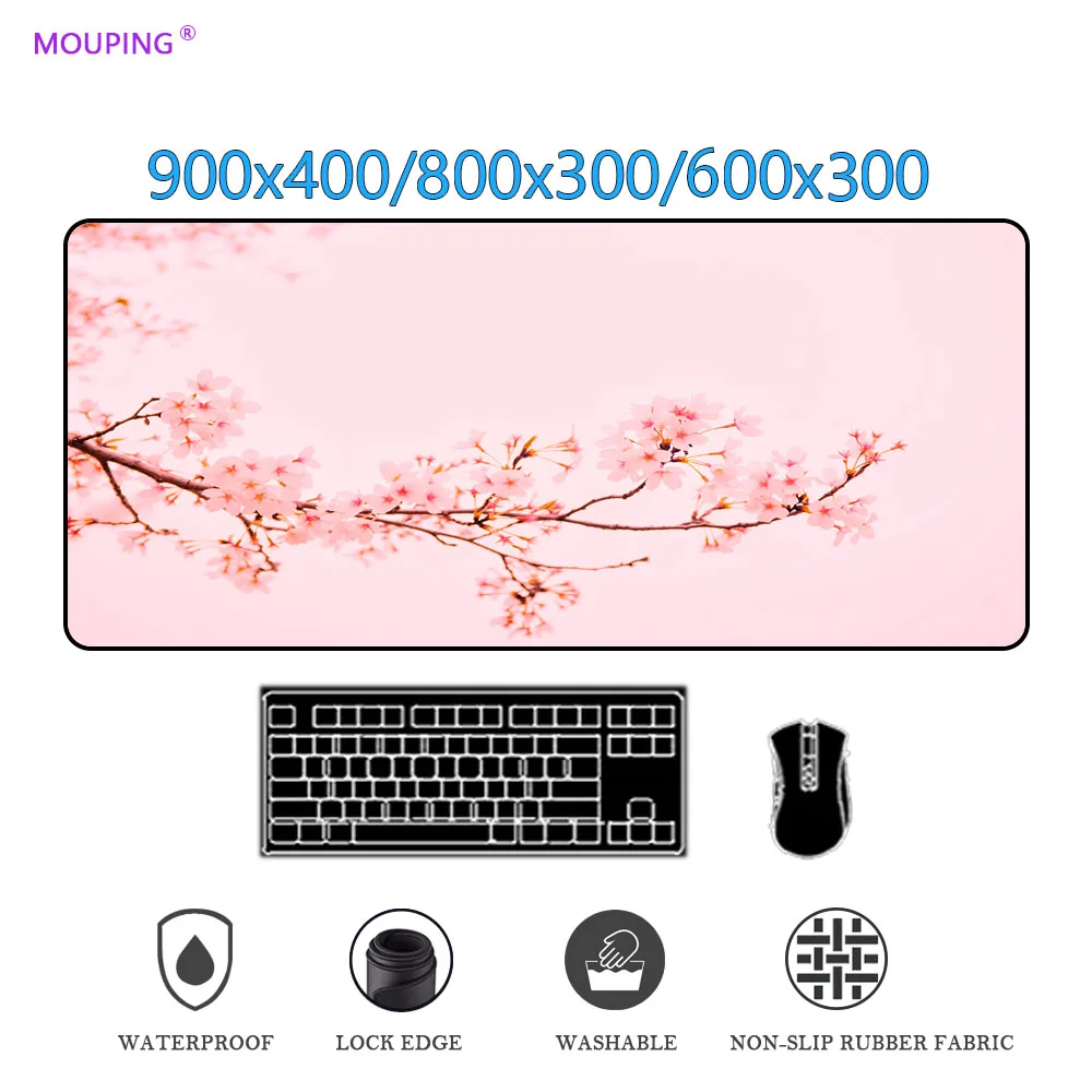 Stitch Mouse Pad Rosa Cherry Blossom Mouse Mat Tappetino Da Scrivania Giapponese Anime Mousepad Art Gaming Computer Table Desk Protector Mat Tappeto