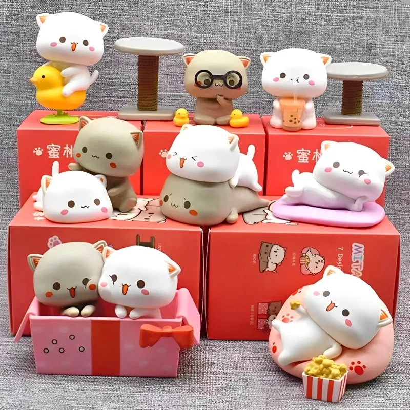 Kawaii Mitao Cat 2 Season Lucky Cat Cheap Cute Cat Blind Box Toys Surprise Figure Cartoon Doll Collect Model Home Christmas Gift