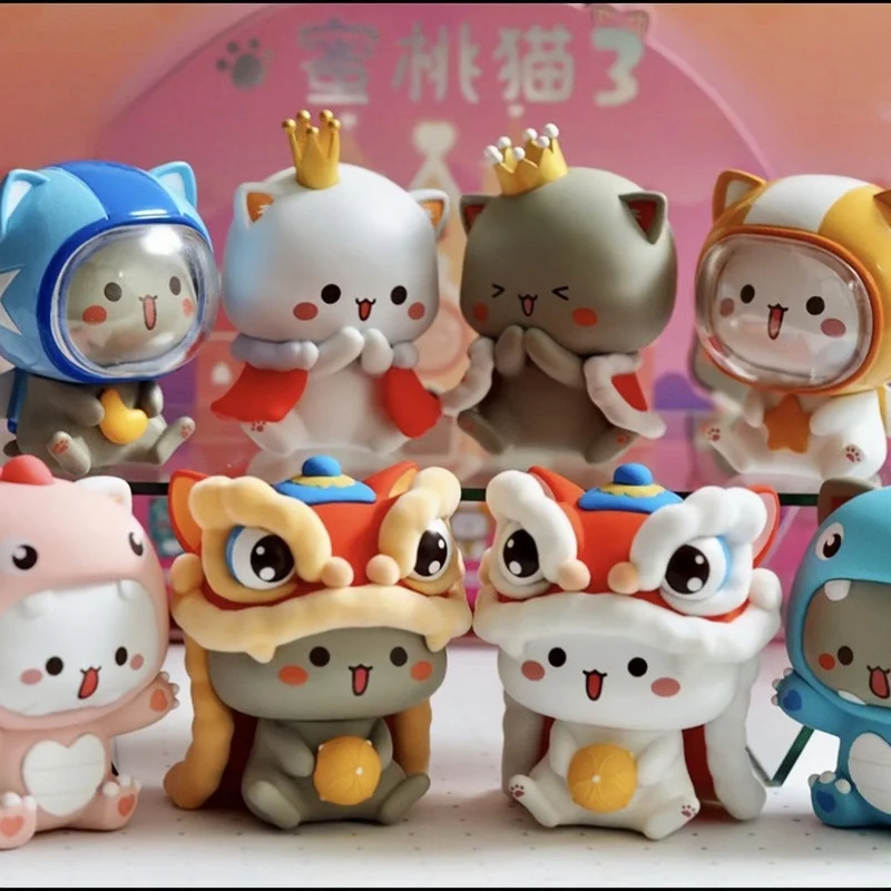 Kawaii Mitao Cat 3 Season Lucky Cat Cheap Cute Cat Blind Box Toys Sorpresa Figura Cartoon Model Doll Birthday Toy Gift