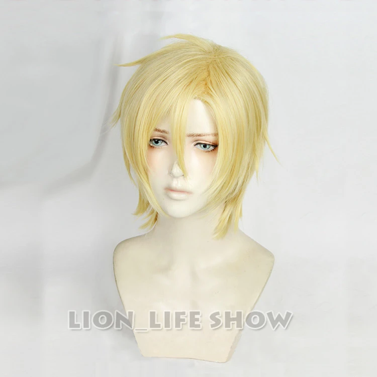 Parrucche Anime Banana Fish Ash Lynx Aslan Jade Call Parrucca Cosplay Resistente Al Calore + Cappuccio Parrucca