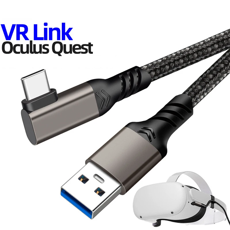 For Oculus Quest 2 Type- C Link Usb- C Steam Vr Data Cable 5M/16Ft Transfer Link Cable Fast Charging Vr Headset Accessories