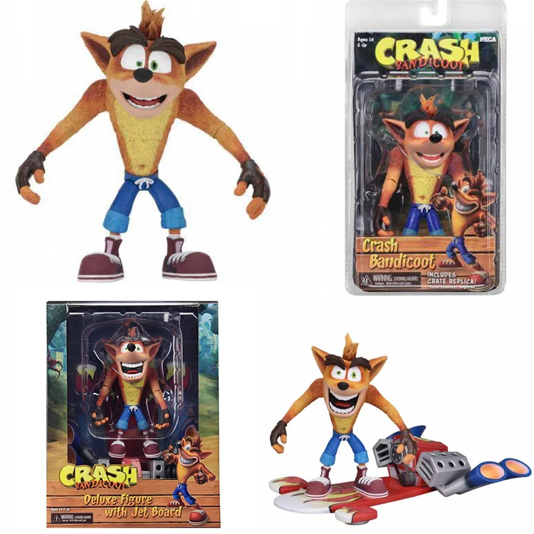 Neca Flying Version Crash Bandicoot Of Mad Strike Trilogy Classic Game Joint Mobile Collection Of Toy Action Figures 18Cm