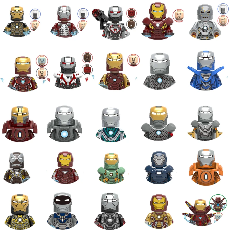 Y Marvel Building Blocks Iron Man Tony Stark Mini Figure Mattoni Giocattoli Fai Da Te