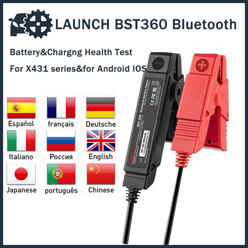 Lancio Bst360 Bluetooth Battery Tester 12V Car Moto Battery Analyzer Load Cranking Tester Di Ricarica Per X431 Android Ios