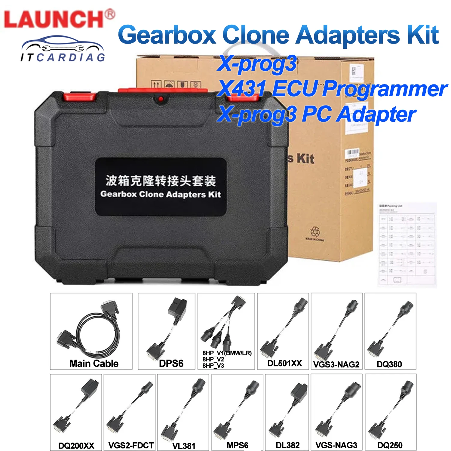 Lancio X431 Kit Adattatori Clone Cambio Connettori Kit Programmatore Ecu Per X-Prog3 Xprog 3 Xprog3 Launch X431 X-Prog3 Adattatore Pc