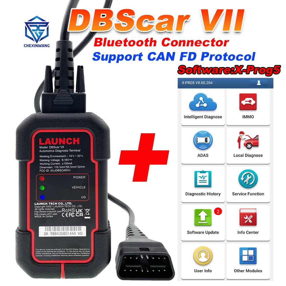 Avvia X431 Dbscar Vii Bluetooth Connector Code Scanner Support Doip Can Fd Protocol Per Xpro5 Xd Dz Prodiag Tool Dbscar 7