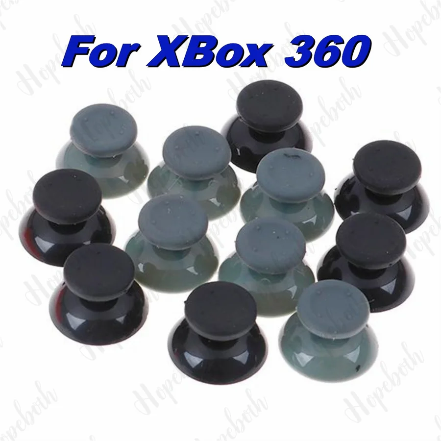 50 Pz Per Microsoft Xbox 360 Controller Nero/Grigio Bastoncini Analogici Levette Joystick Cap Fungo Head Grip Cover