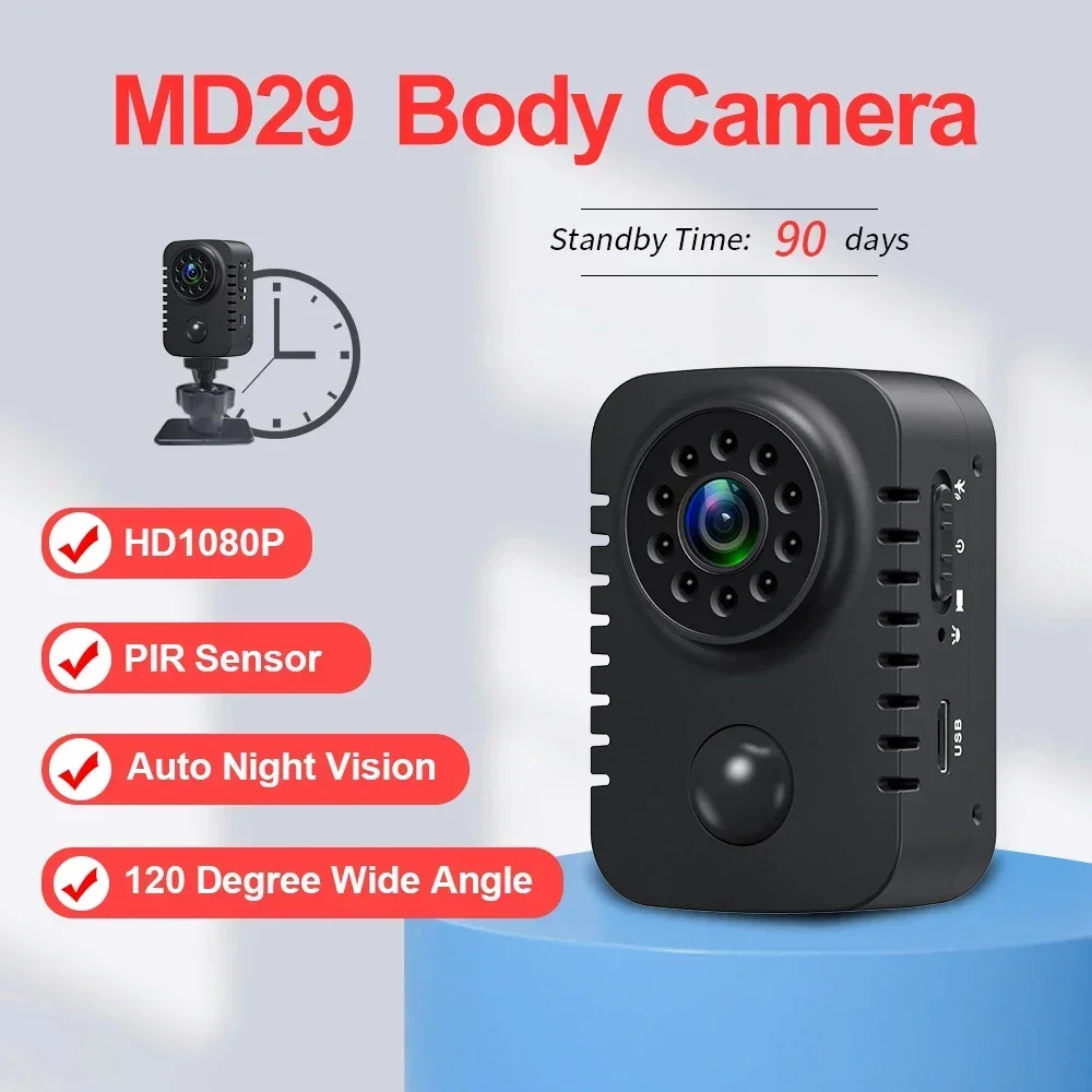 Hd Mini Body Camera 1080P Security Pocket Videoregistratore Motion Activated Small Nanny Cam Per Auto Espia Webcam 8H Funzionante