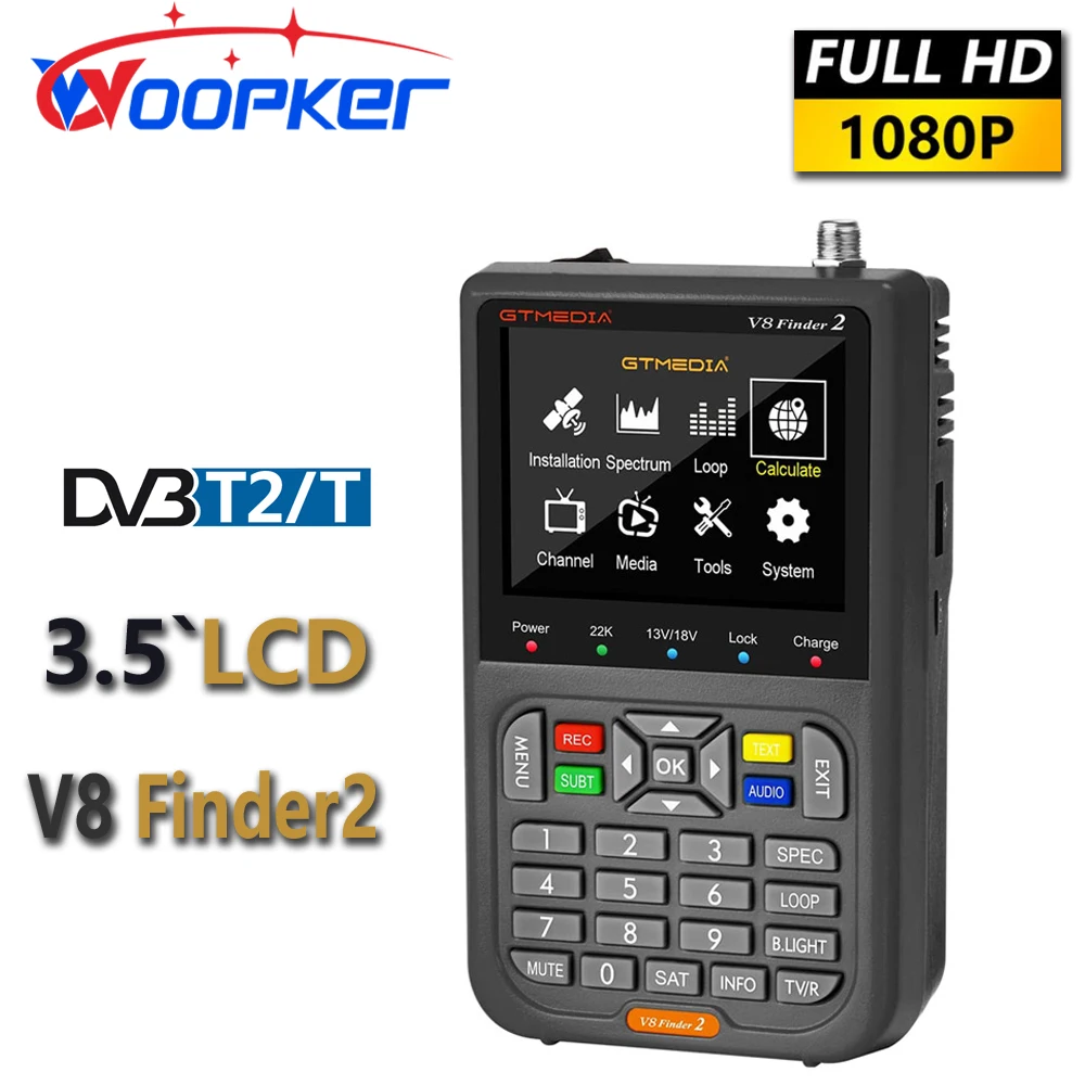 Woopker Gtmedia V8 Finder2 Cercatore Di Segnale Satellitare Portatile Sat Aide Fta Dvb-S/S2/S2X 1080P Ricevitore Hd Ws-6933 Ws-6980 Ws-6906