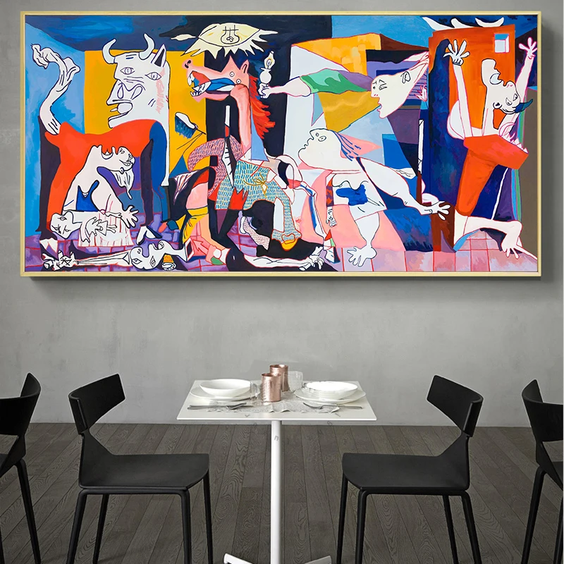 Nuova Versione Famosa Tela Wall Art Poster E Stampe Guernica Di Picasso Dipinti Riproduzioni Immagini Casa