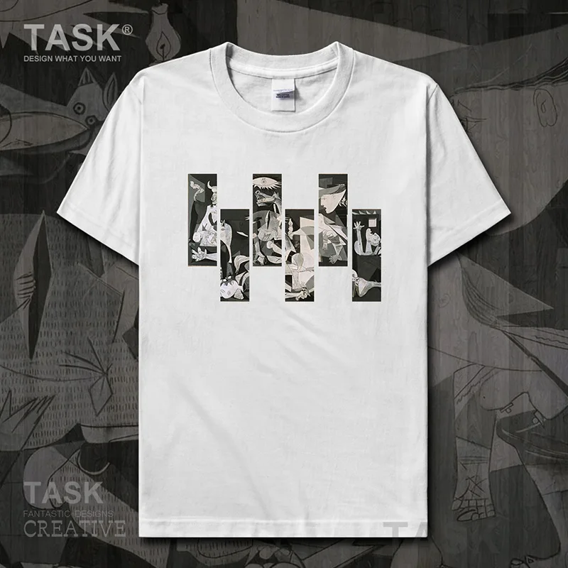 Mondo Famoso Dipinto Serie T-Shirt Picasso New Art Pittura Guernica Vestiti Del Manicotto Del Bicchierino Di Estate Del Cotone Harajuku Streetwear