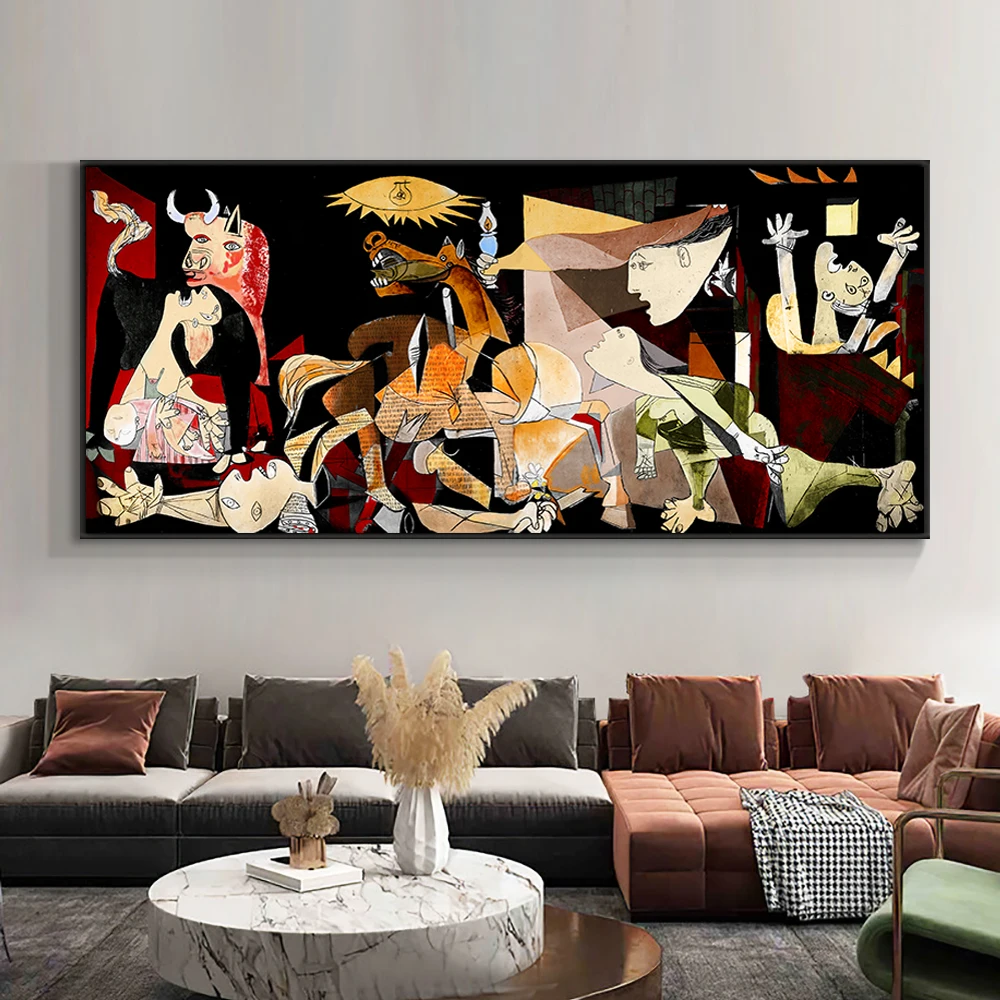 Picasso Guernica Art Paintings Stampa Su Tela Arte Famosa Opera D'Arte Picasso Riproduzioni Immagini Di Arte Della Parete Per La Decorazione Domestica