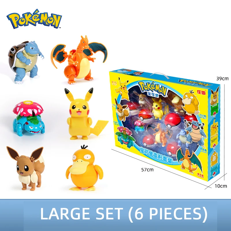 Genuine Pokemon 9 Diversi Stili Set Di Giocattoli Pokeball Pocket Monster Pikachu Eevee Charizard Gyarados Blastoise Figures Model