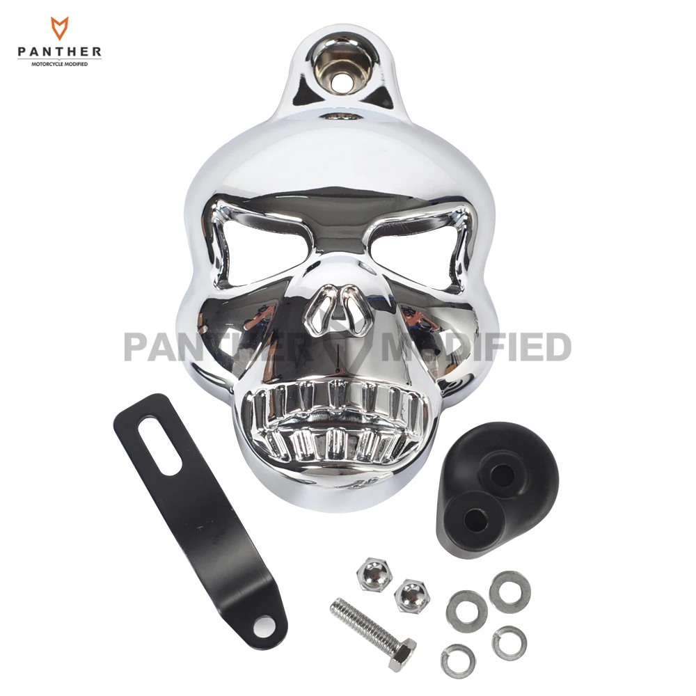 Accessori Moto Skull Horn Cover Cowbell Case Per Harley Davidson Dyna Glide Fat Bob Street Bob 1992-2013