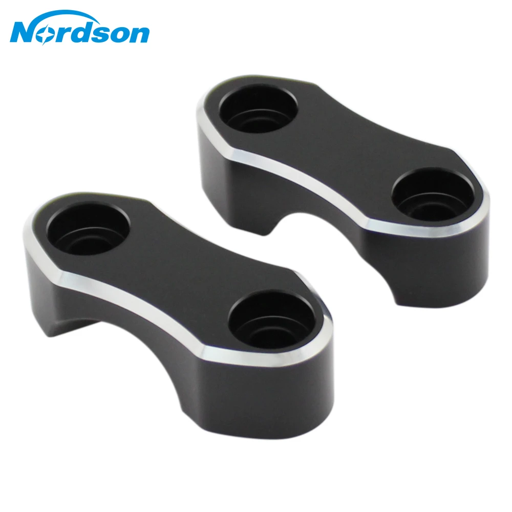 Morsetto Superiore Manubrio Nordson Nero Per Harley Sportster Xl1200 883 Dyna Fat Bob Rider Fxd