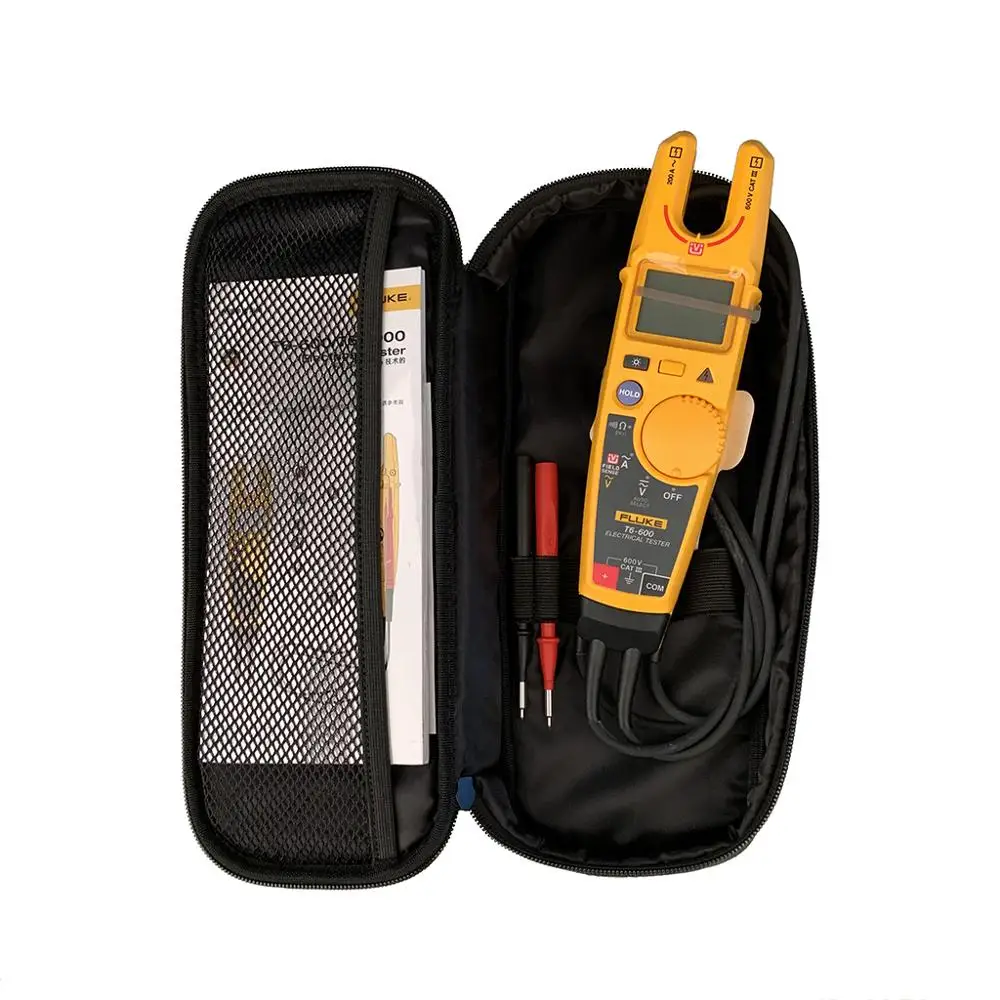 Fluke T6-600 Morsetto Di Continuità Corrente Elettrica Tester Senza Contatto Di Tensione Clamp Meter Con Originale Fluke Custodia Morbida