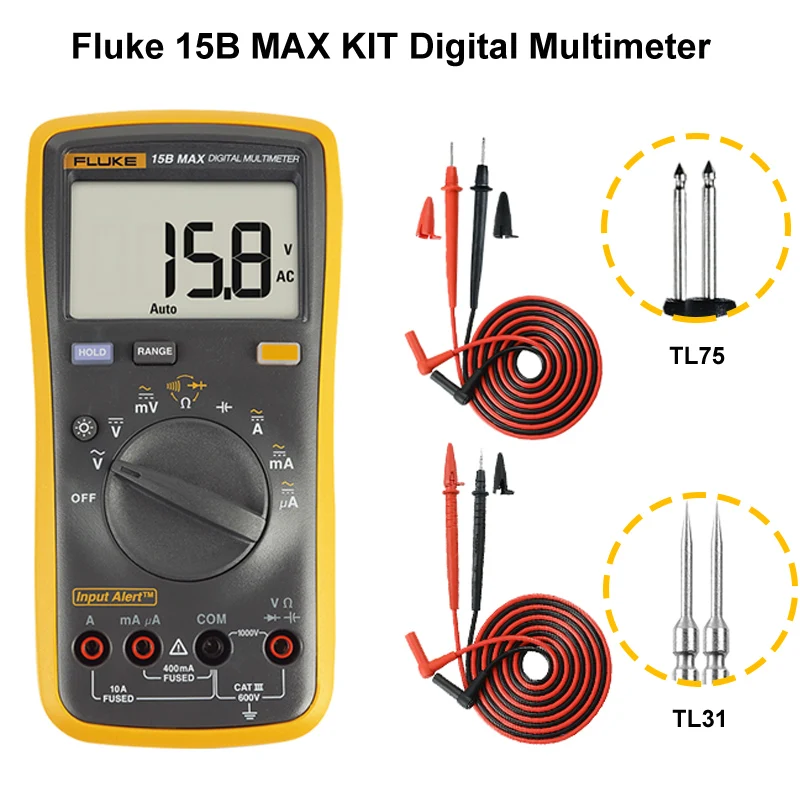 Il Più Nuovo Multimetro Digitale Fluke 15B Max Fluke 17B Max Multimetro Automatico Con Funzione Di Misurazione Della Temperatura Gamma Manuale