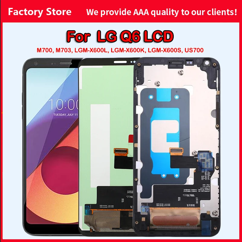 5.5 ''Originale Per Lg Q6 M700 M703 Lgm-X600L Lgm-X600K Lgm-X600S Display Lcd Us700 + Gruppo Digitalizzatore Touch Screen Con Cornice