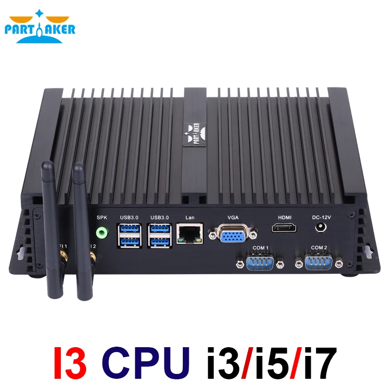 Partaker Intel Core I5 4200U Desktop Industriale I3 6157U I3 7167U Win10 Linux I3 Minipc Intel Nuc 4K Hd Rs232 Pc Portatile