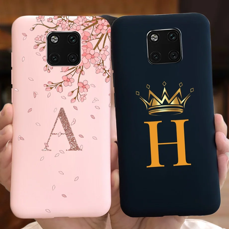 Custodia Opaca Con Lettere Per Huawei Mate 20 Pro Cover Per Huawei Mate20 20Pro Lya-L29 Hma-L29 Paraurti Antiurto Funda Soft Silicone