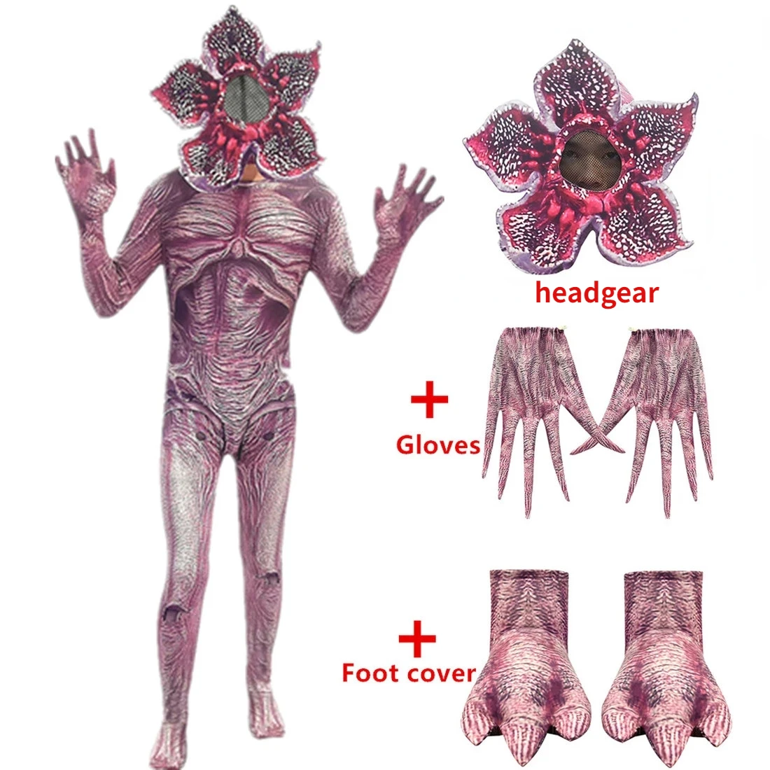 Bambini Costumi Di Halloween Per Stranger Things Costume Cosplay Tute Horror Per Bambini Scarry Zombie Demogorgon Vestiti Cosplay 4 Pezzi