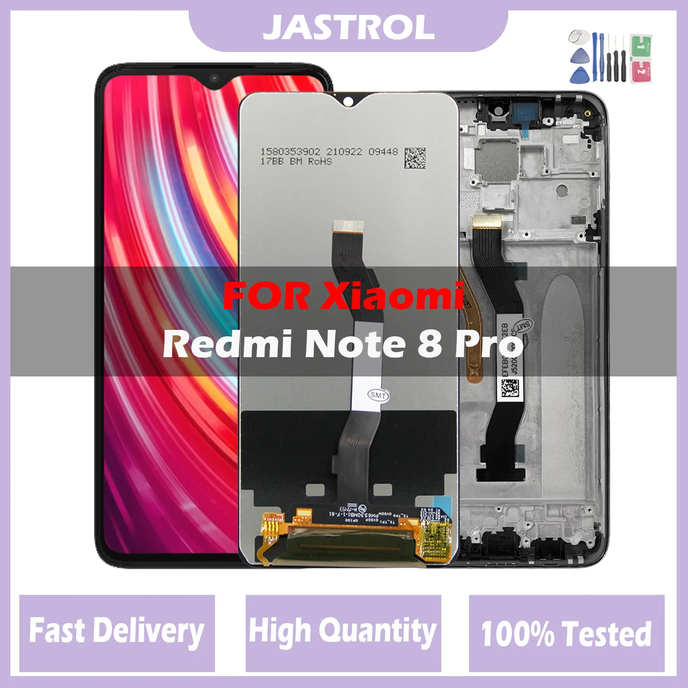6.53 "Nuovo Lcd Per Xiaomi Redmi Note 8 Pro Display Lcd Muslimex Touch Screen Con Cornice Per Sostituzione Redmi Note 8 Pro