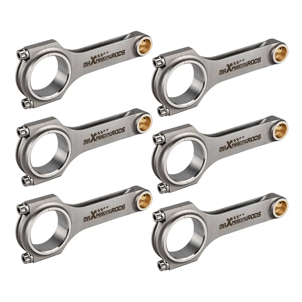 6 X Bielle Per Bmw E36 E46 328I 325I M52B28 Bielle 4340 Barre Con Acciaio Per 528I E36 E46 M52B28 Manovelle Biella Pistone