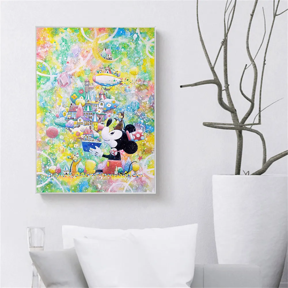 Disney Dream Castle Canvas Painting Diademi Topolino Pop Art Poster Stampa Wall Art Picture For Kids Room Home Decoration