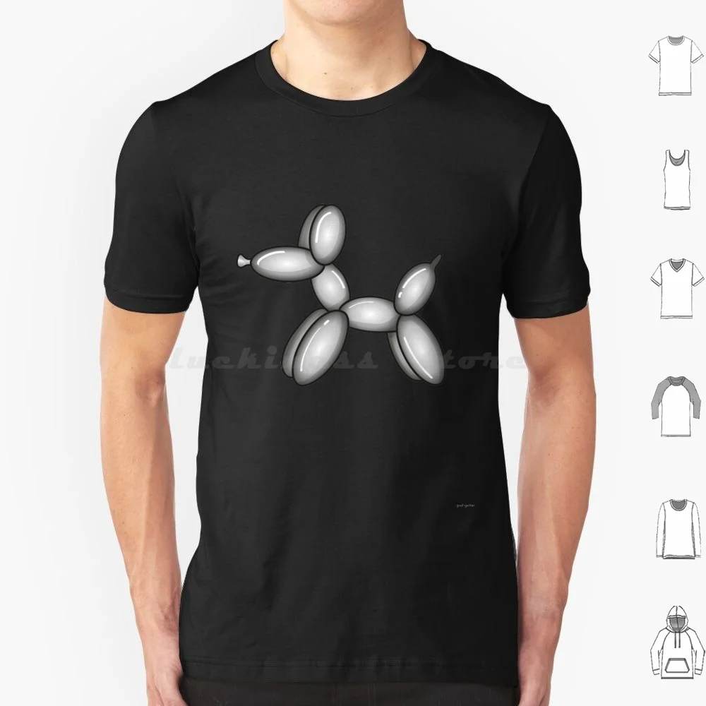 Silver-Dog Balloon Sculpture T Shirt Cotton Uomo Donna Stampa Fai Da Te Animal Doggo Jeff Koons Art Ispirato Cute Puppy Party