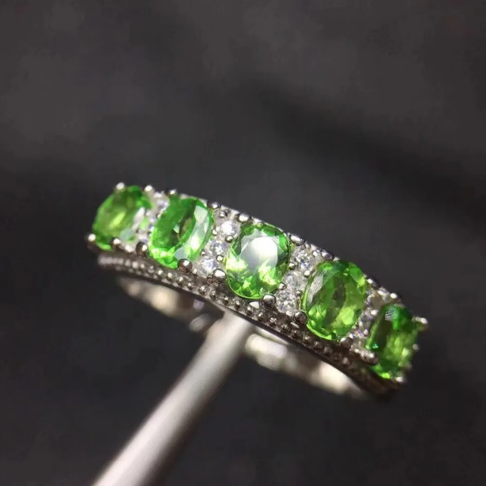 100% Naturale Tsavorite Anello Tondo Taglio Tsavorite Gioielli In Argento 925 Argento Tsavorite Anello Regalo Romantico Per La Donna