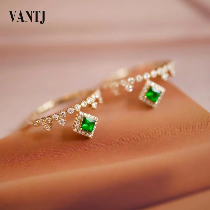 Vantj Natural Tsavorite Ring Sterling 14K Gold Diamond 0.25T Gemstone For Women Party Birthday Trendy Jewelry Gift