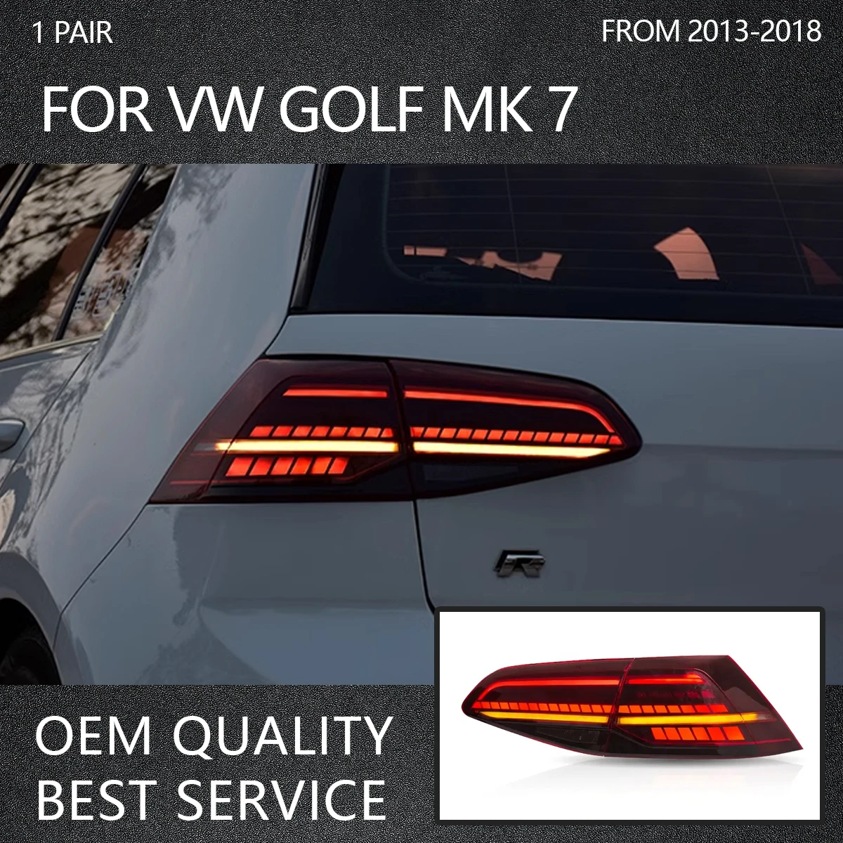 Luci Posteriori A Led Per Volkswagen Vw Golf 7 Mk7 Golf7.5 Tsi Sti 2013-2019 Fanali Posteriori Gruppo Indicatori Di Direzione Sequenziali