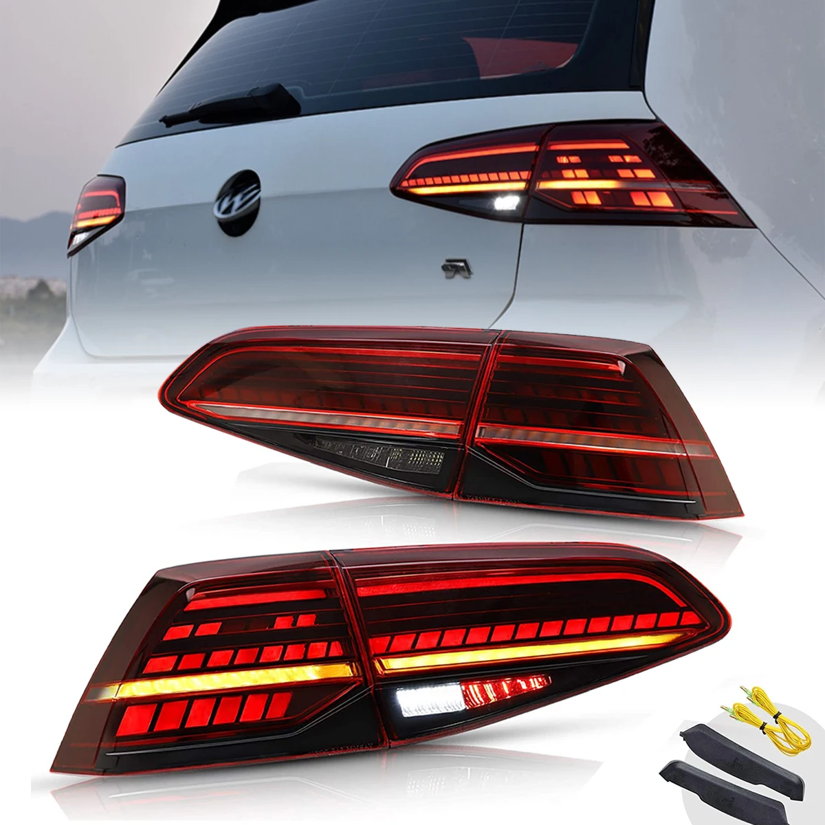 Gruppo Fanali Posteriori A Led Completo Per Vw Volkswagen Golf Mk7 Golf7.5 Tsi Tdi 2013-2019 Fanali Posteriori Posteriori Indicatori Di Direzione Sequ