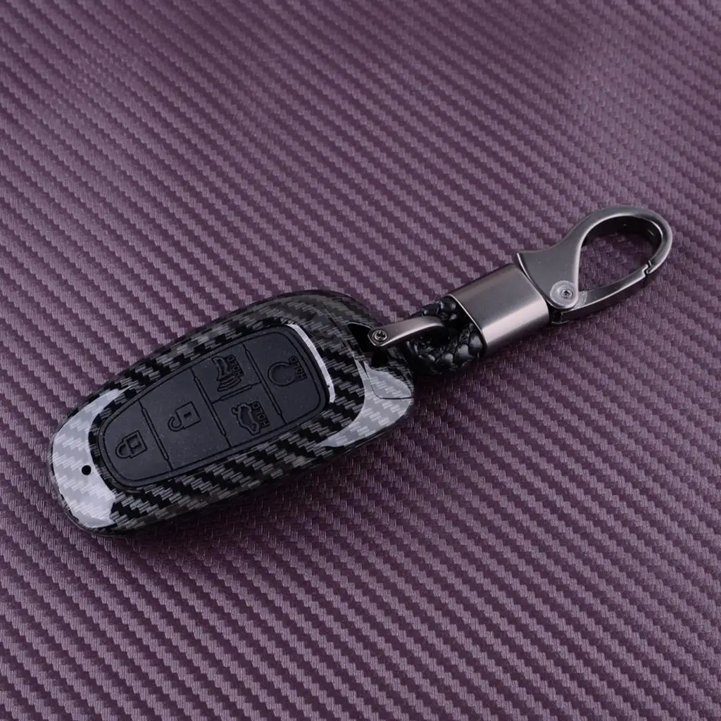 Custodia Per Portachiavi A Distanza 5 Pulsanti Adatta Per Hyundai Santa Cruz Santa Fe Sonata 2020 2021 2022 2023 Stile In Fibra Di Carbonio Abs