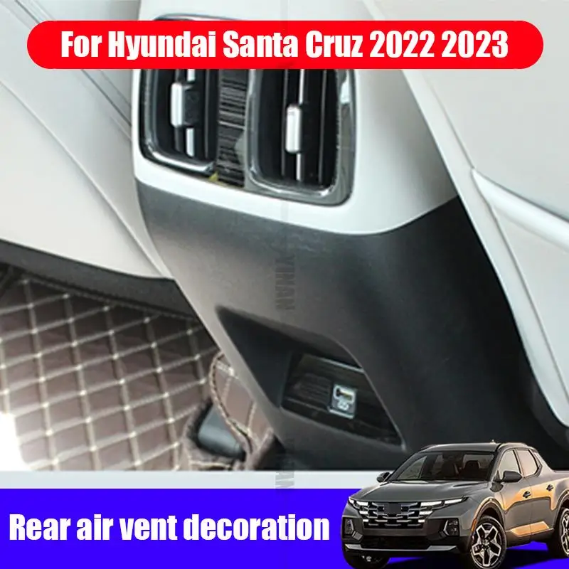 Per Hyundai Santa Cruz 2022 2023 Sedile Posteriore Condizionatore D'Aria Presa D'Aria Trim Frame Acciaio Inossidabile