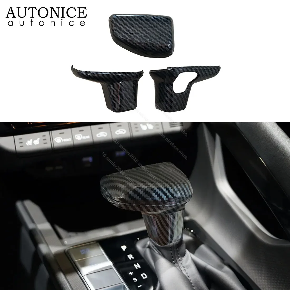 Copertura Della Manopola Del Cambio Interna Color Fibra Di Carbonio Adatta Per Hyundai Santa Cruz /Tucson/Elantra/Creta 2021 2022 2023