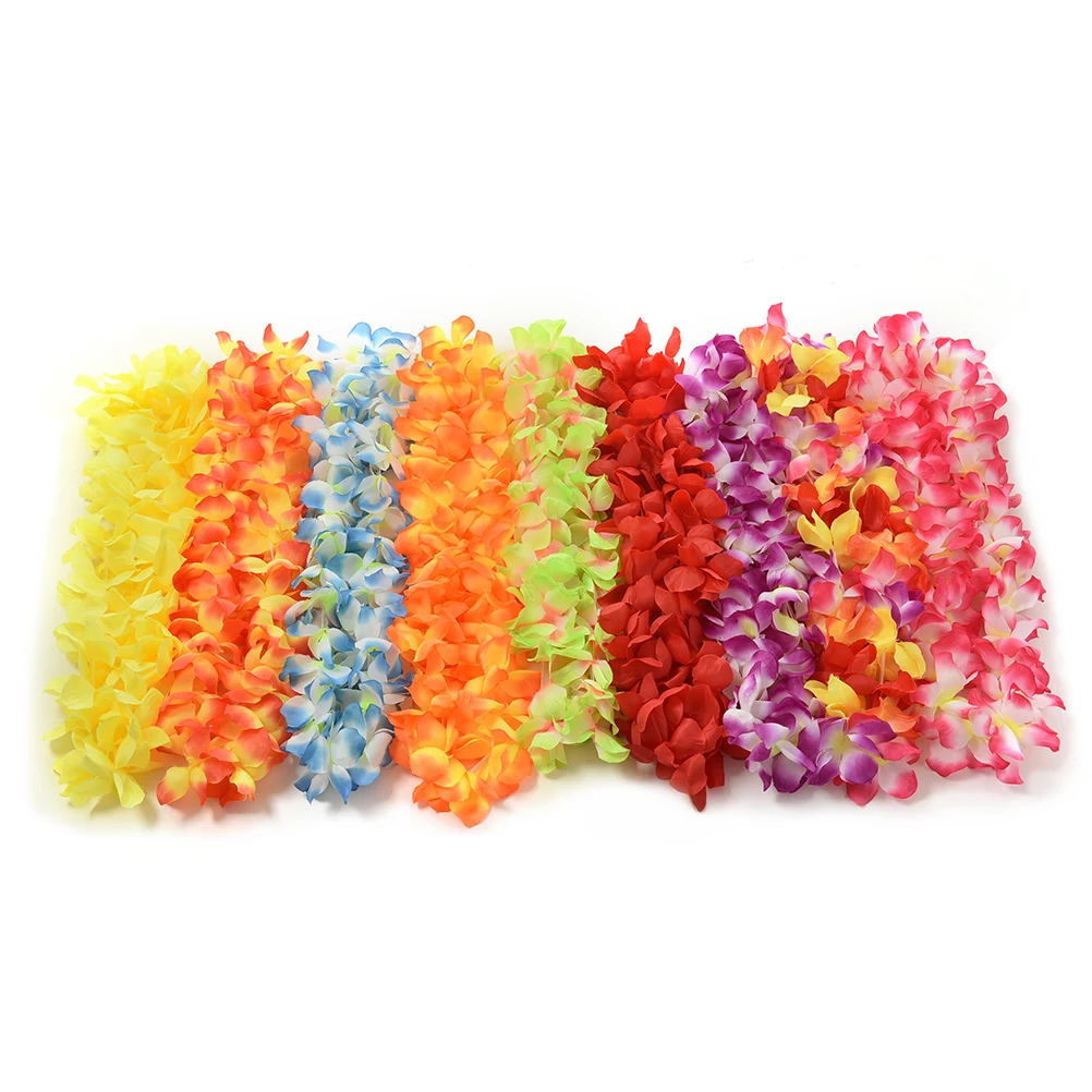 Nuovo 1Pc Hawaiian Flower Leis Garland Necklace Fancy Dress Party Hawaii Beach Fun Flowers Diy Party Beach Decoration Wholesale