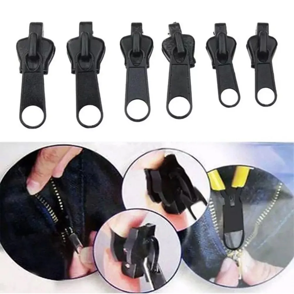 6 Pezzi Pull Lock Zip Sostituzione Cursori Rimovibili Split Pull Lock Tracks Cursori Rotti Cucito Zainetto Vestito Kit Di Riparazione Plastica