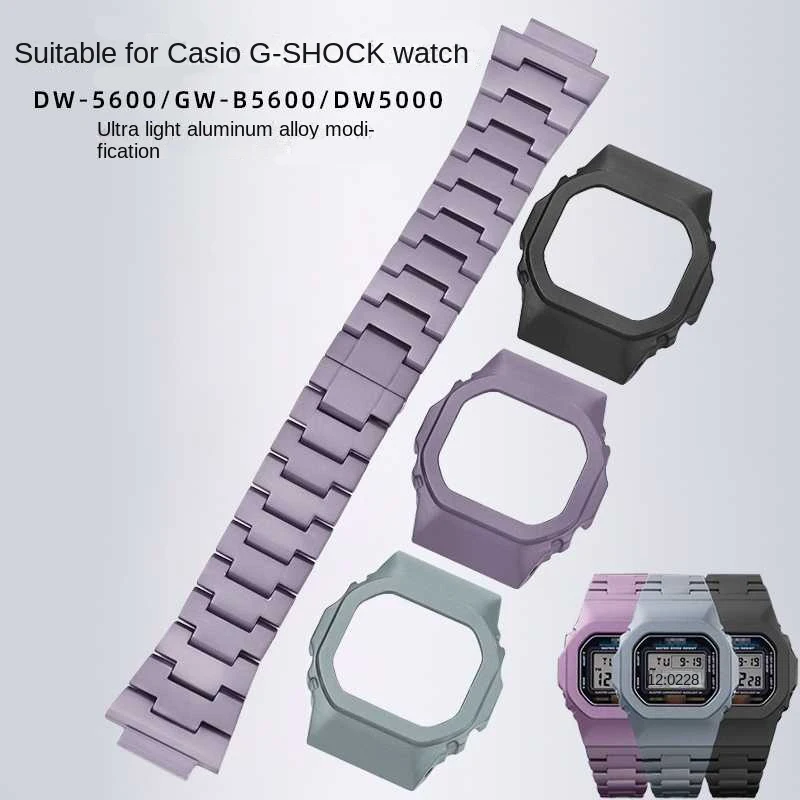 Modifica Set Lunetta Cinturino Per Casio G-Shock Dw5600/Dw-B5600/5700 Dw-5600 Gw-5600 Gw-B5600 Cassa Cinturino In Lega Di Alluminio Metallo