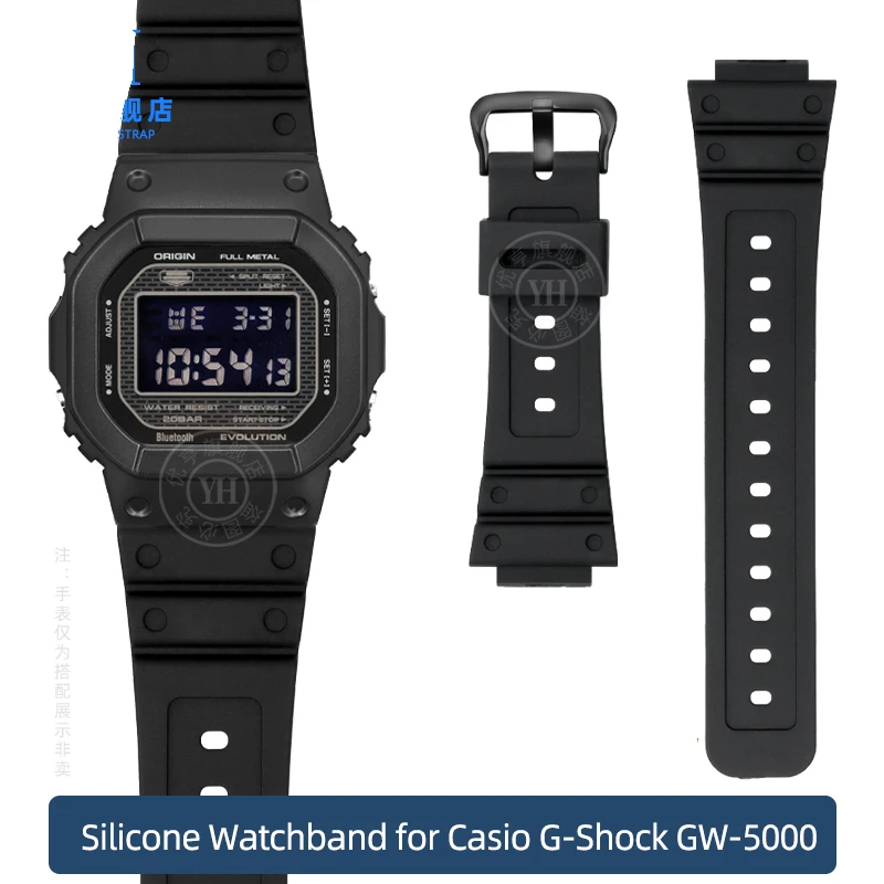Cinturino In Silicone Da 16Mm Per Cinturino Per Bracciale Casio G-Shock Gw-5000,Gls-5600,Gw-M5610,G-5600,Gw-B5600,Glx-5600,Gb-5600 Series