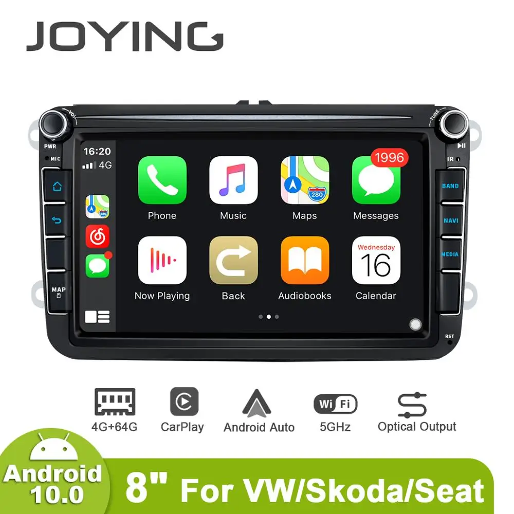 Joying 8 "Autoradio Android 2 Din Multimediale Centrale Audio Sistema Di Carplay 4G Auto Per Volkswagen Vw Skoda Polo Golf Passat