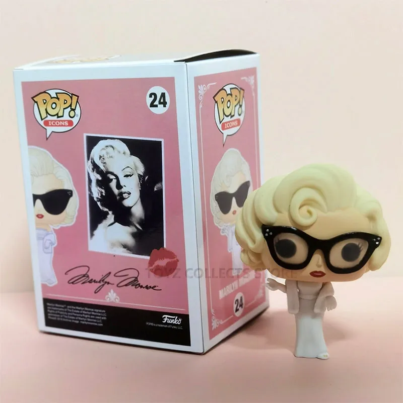 Icone Funko Pop: Marilyn Monroe (Occhiali Da Sole) #24 Vinyl Action Figure Dolls Toys Collection Gifts