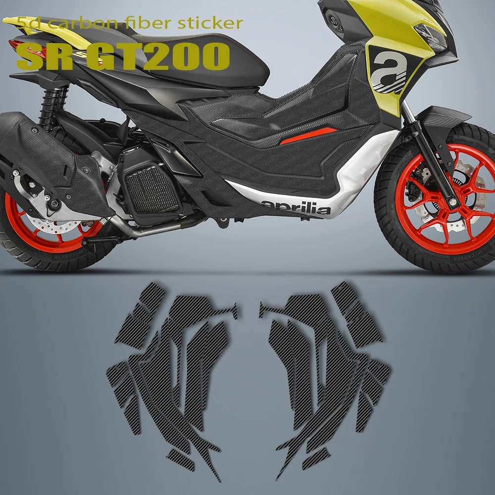 Sr Gt200 Moto 5D Adesivo In Fibra Di Carbonio Decalcomania Corpo Kit Completo Decorazione Adesivo Per Aprilia Sr Gt200 Sr Gt 200
