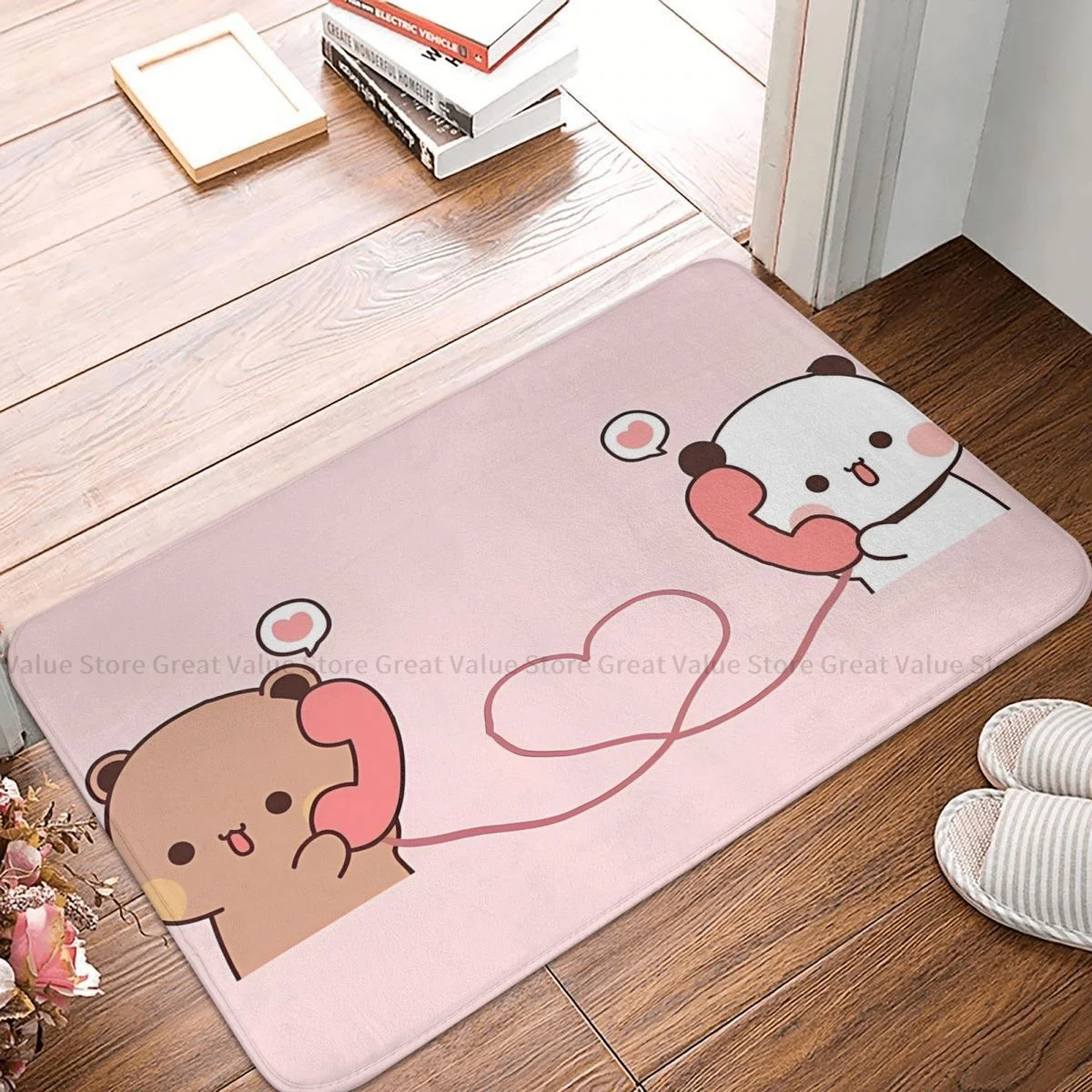 Latte E Moka Bubu Dudu Zerbino Antiscivolo Panda E Brownie Orso Soggiorno Camera Da Letto Mat Tappeto Esterno Modello Interno Decor