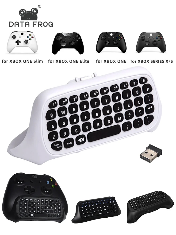 Tastiera Wireless Data Frog 2.4G Per Controller Tastiera Xbox Series S/X Con Ricevitore Cuffie E Jack Audio Chatpad Per Xbox One