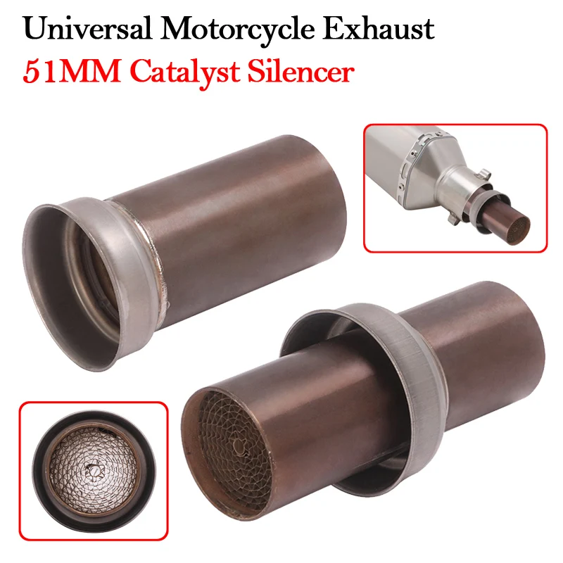 Scarico Moto Universale 51Mm Db Killer Catalitico In Acciaio Inossidabile Yoshimura Escape Silenziatore Moto Silenziatore 50.8Mm