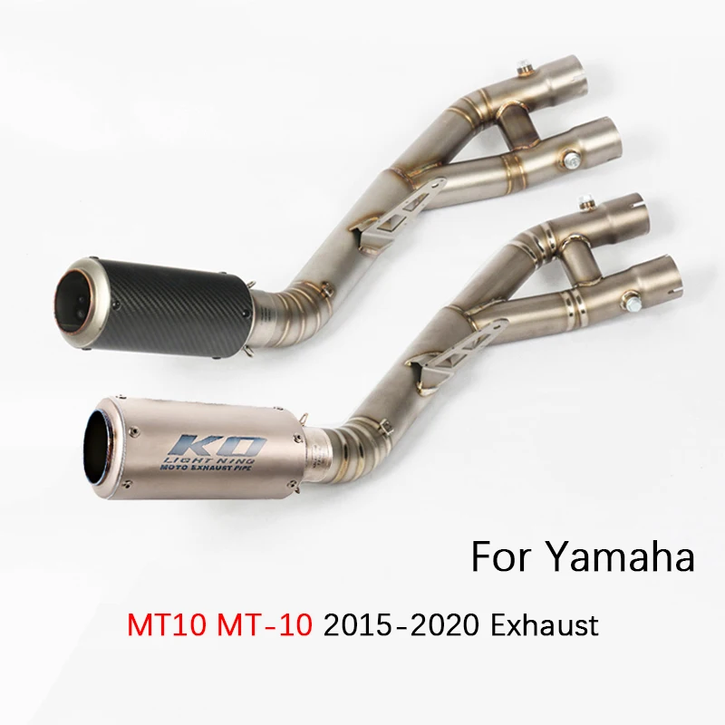 Per Yamaha Mt-10 Mt10 2015-2020 Tubo Di Scarico Moto Elimina Catalizzatore Tubo Centrale Slip Su Silenziatore 61Mm Rimovibile Db Killer Escape