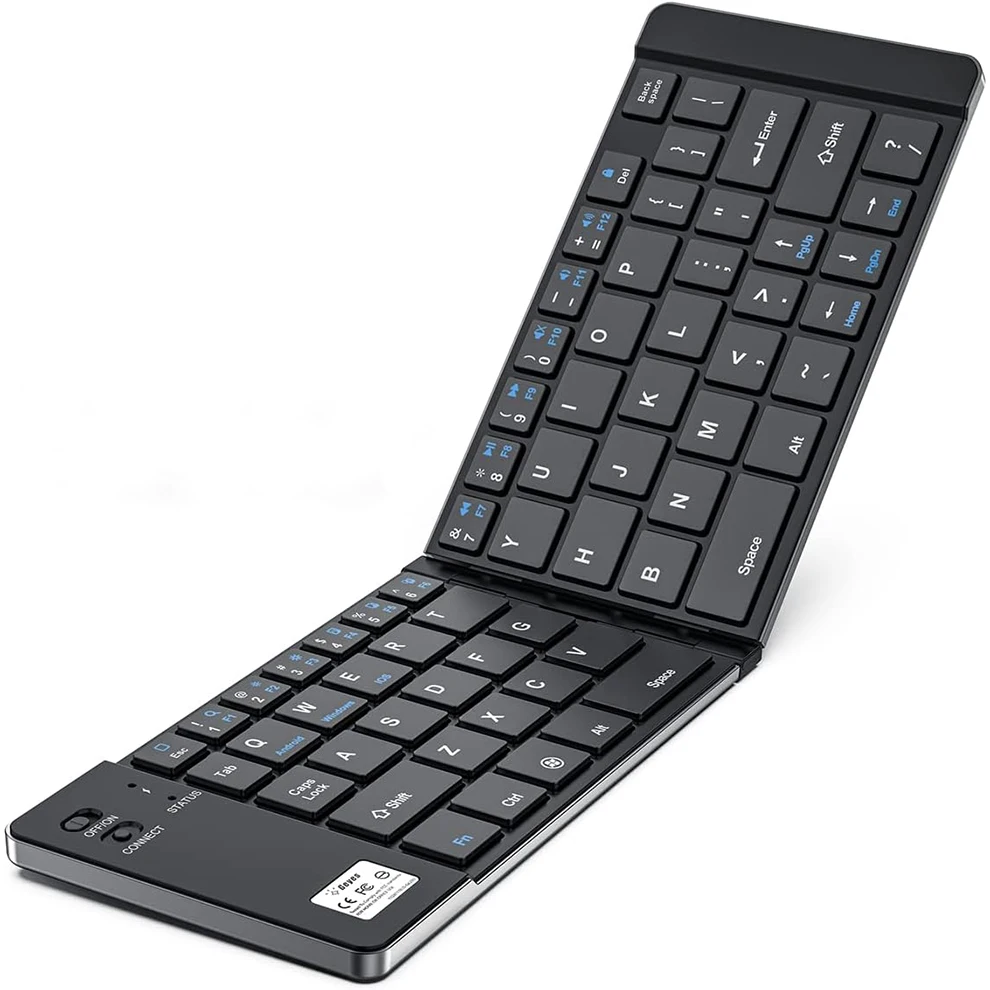 Tastiera Bluetooth Pieghevole, Tastiera Pieghevole Bluetooth Per Iphone,Ipad Mini E Tavolo, Tastiera Da Viaggio Ipad, Smartphone,